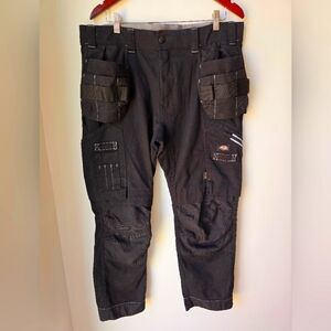 Dickies Black Work Pants Construction Elastic Band Size W 36/ L 30